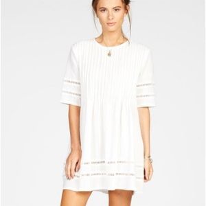 Knot Sisters Phillips White Gauze Pleated Mini Dress